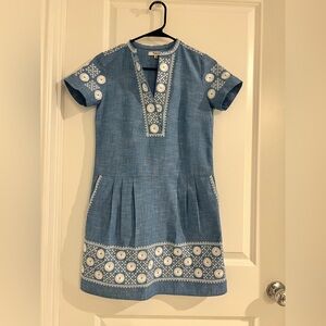 Madewell Light Blue Dress with White Embroidery